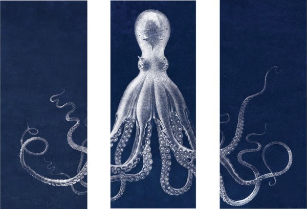 600x409 Giant Octopus Beautiful Tryptich - Giant Octopus Painting