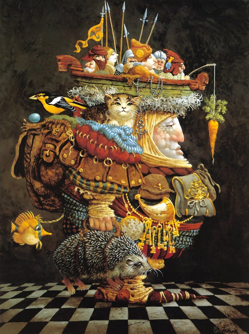 826x1107 Funny Fantasynd Surrealism Painting By James Christensen - Giant Painting