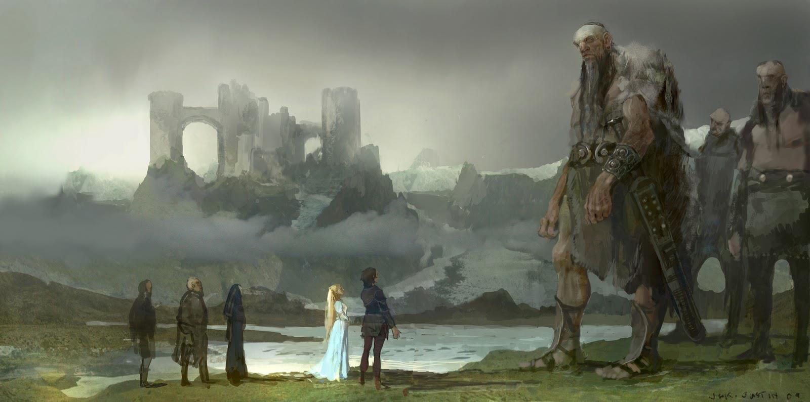 1600x795 Jack The Giant Killer Concept Art By Justin - Giant Painting