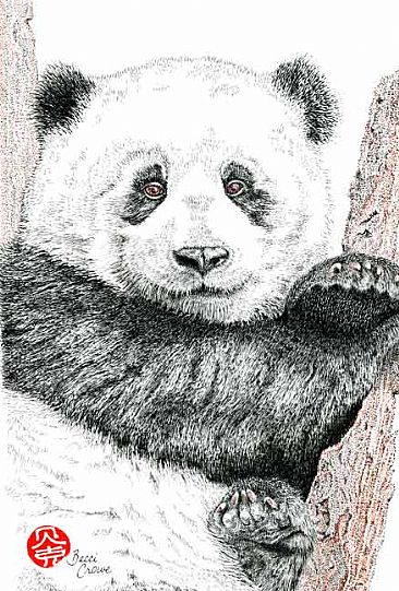 366x541 Giant Pandas - Giant Panda Painting