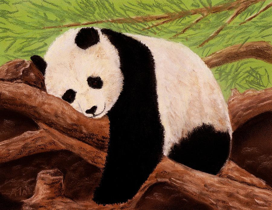 900x693 Panda Painting By Anastasiya Malakhova - Giant Panda Painting