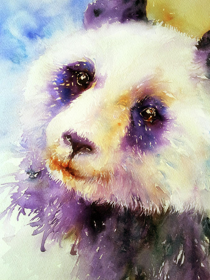 676x900 Pansy The Giant Panda Painting By Arti Chauhan - Giant Panda Painting