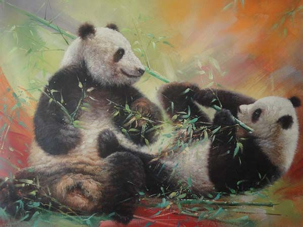 600x450 The 19 Best Adorable Giant Panda In Oil Painting Images - Giant Panda Painting