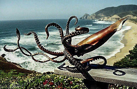 442x288 Giant Squid Sculpture Kirk Mcguire Bronze Sculpture - Giant Squid Painting