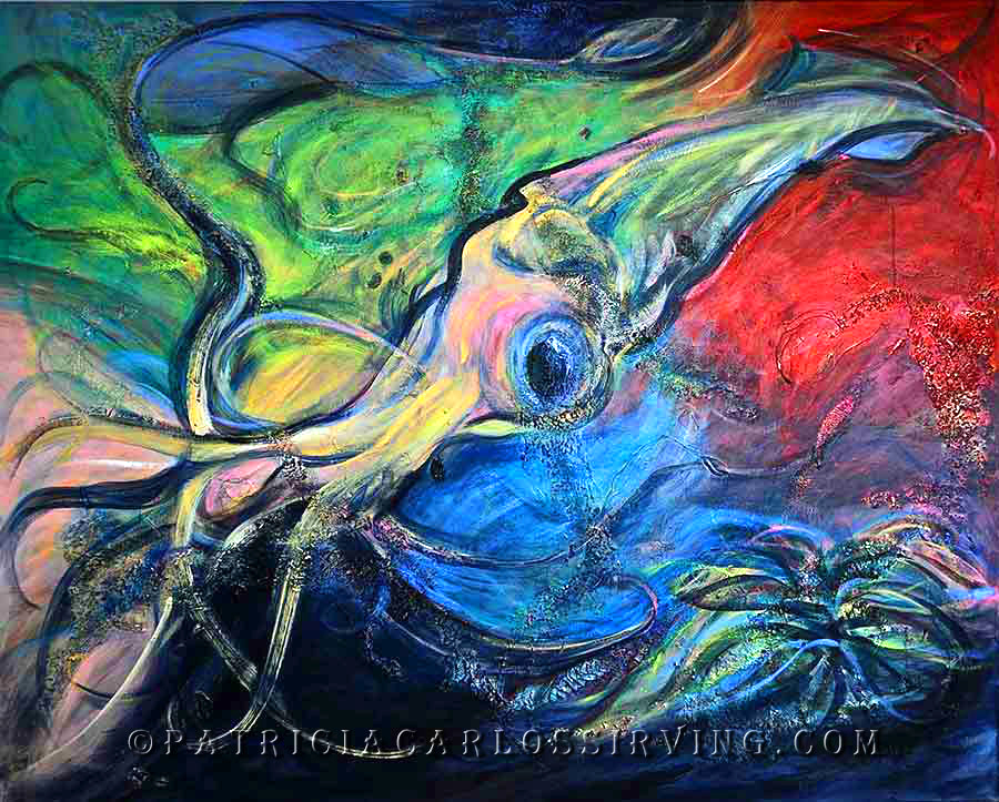 900x723 Giant Squid Patricia Carloss Irving - Giant Squid Painting