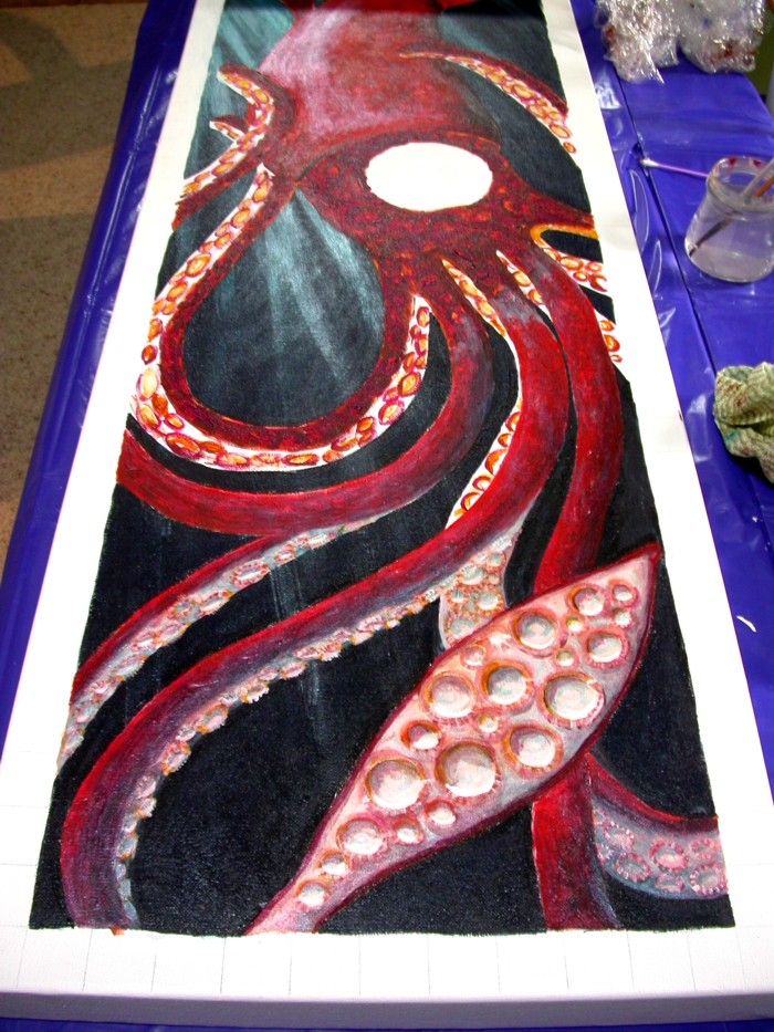 700x933 The Squid Report Gumnut Inspired - Giant Squid Painting