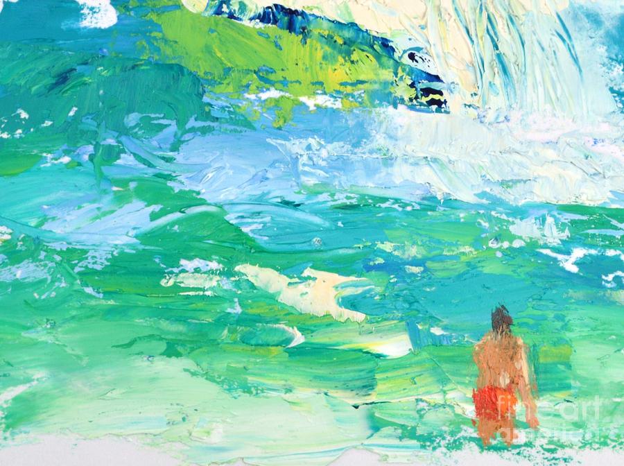 900x672 Man And The Giant Wave Painting By Philip Jones - Giant Wave Painting