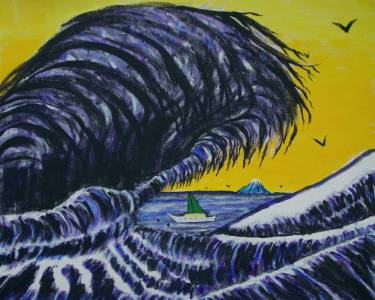 375x300 Saatchi Art The Giant Wave Painting By George Hunter - Giant Wave Painting