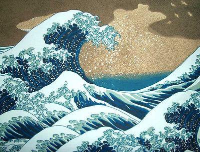 400x305 Giant Wave Hokusai Ukiyoe Japanese Fine Art Print Dress Misses - Giant Wave Painting