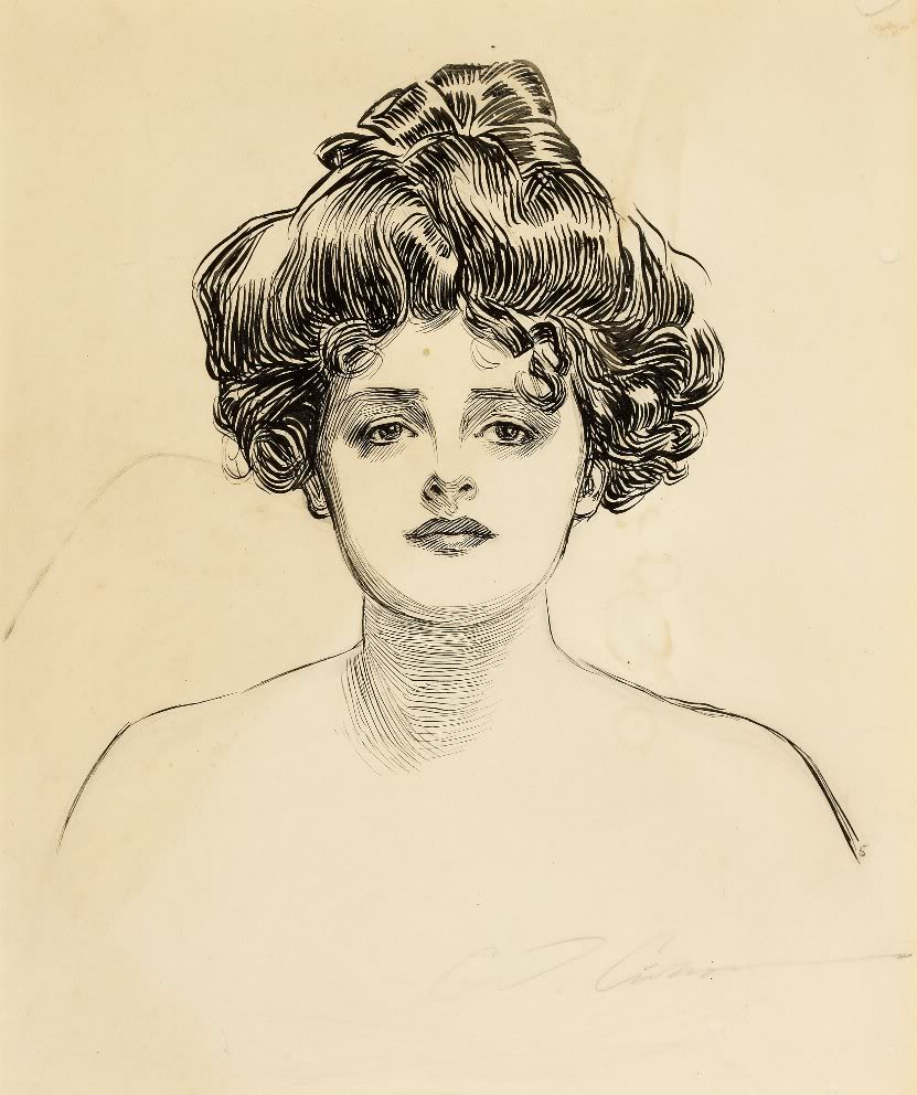 831x992 Charles Dana Gibson The Automat - Gibson Girl Painting