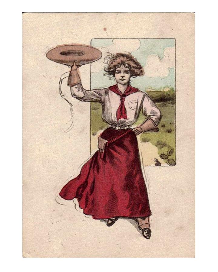 720x900 Gibson Girl Blank Card Painting By Olde Time Mercantile - Gibson Girl Painting