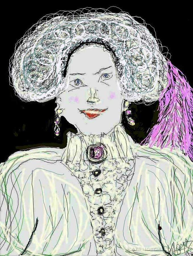 679x900 Gibson Girl With Hat And Ostrich Plume Digital Art By Kathy Barney - Gibson Girl Painting