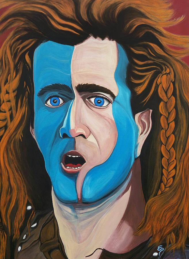 656x900 Brave Heart Mel Gibson Painting By Edward Pebworth - Gibson Painting
