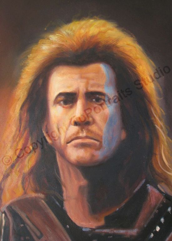 550x771 Braveheart, William Wallace Mel Gibson - Gibson Painting