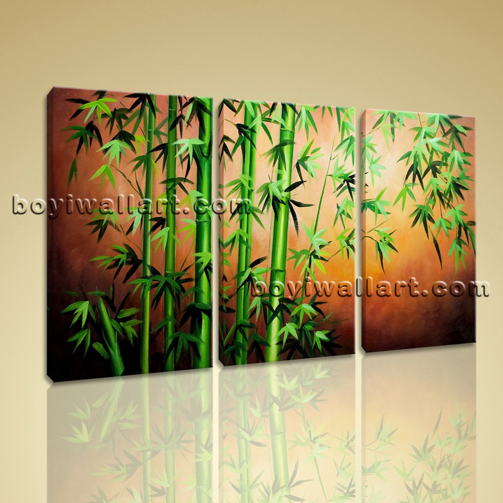 1000x1000 Large Original Abstract Feng Shui Painting Giclee Print Bamboo Zen - Giclee Painting