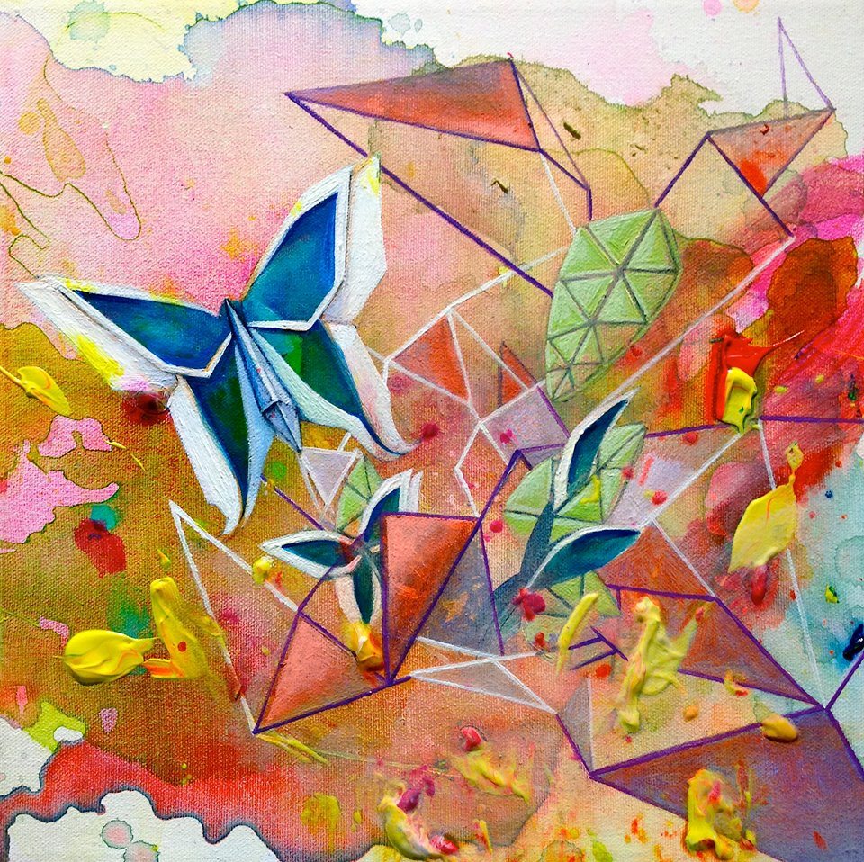 960x958 Origami Series Butterfly Giclee Print On Canvas Sylvia Chan - Giclee Painting