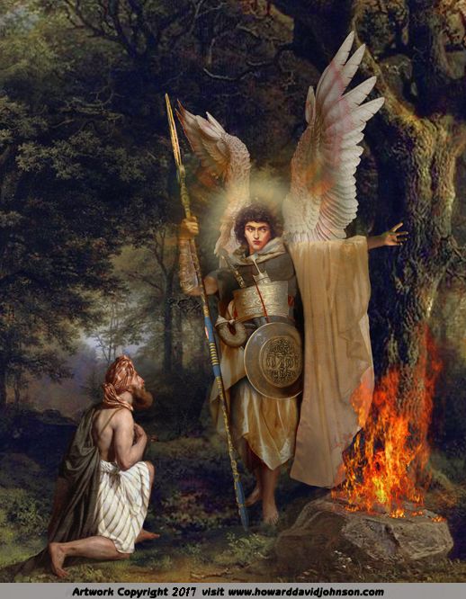 518x666 Painting Of Warrior Angel With Wings Appearing To Gideon Angels - Gideon Painting