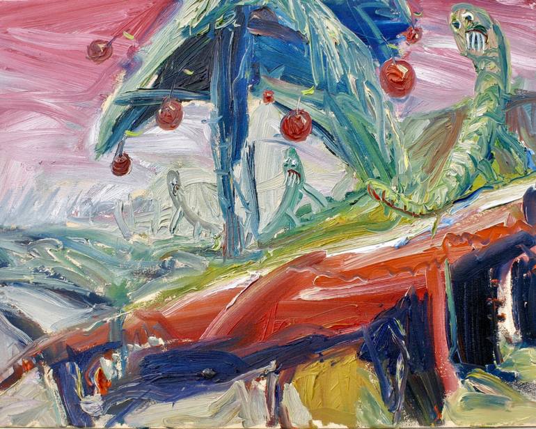 770x616 Saatchi Art Under The Cherrytree Painting By Gideon Pirx - Gideon Painting