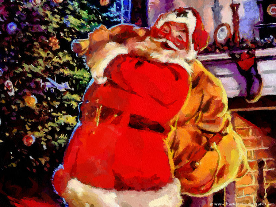 900x675 Santa Claus Delivers Gifts Painting By Georgi Dimitrov - Gifts For Painting
