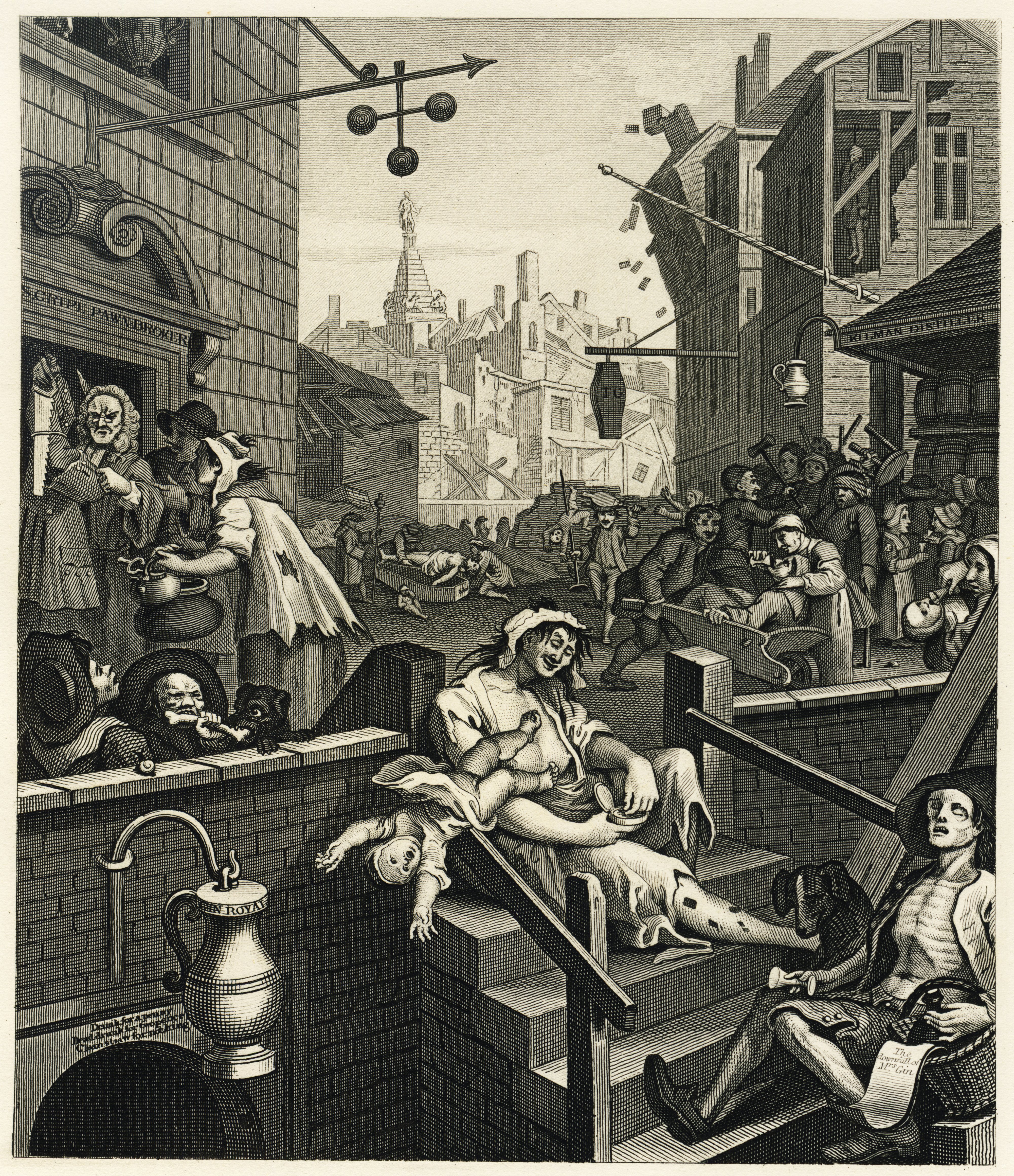 4000x4638 Filewilliam Hogarth - Gin Lane Painting