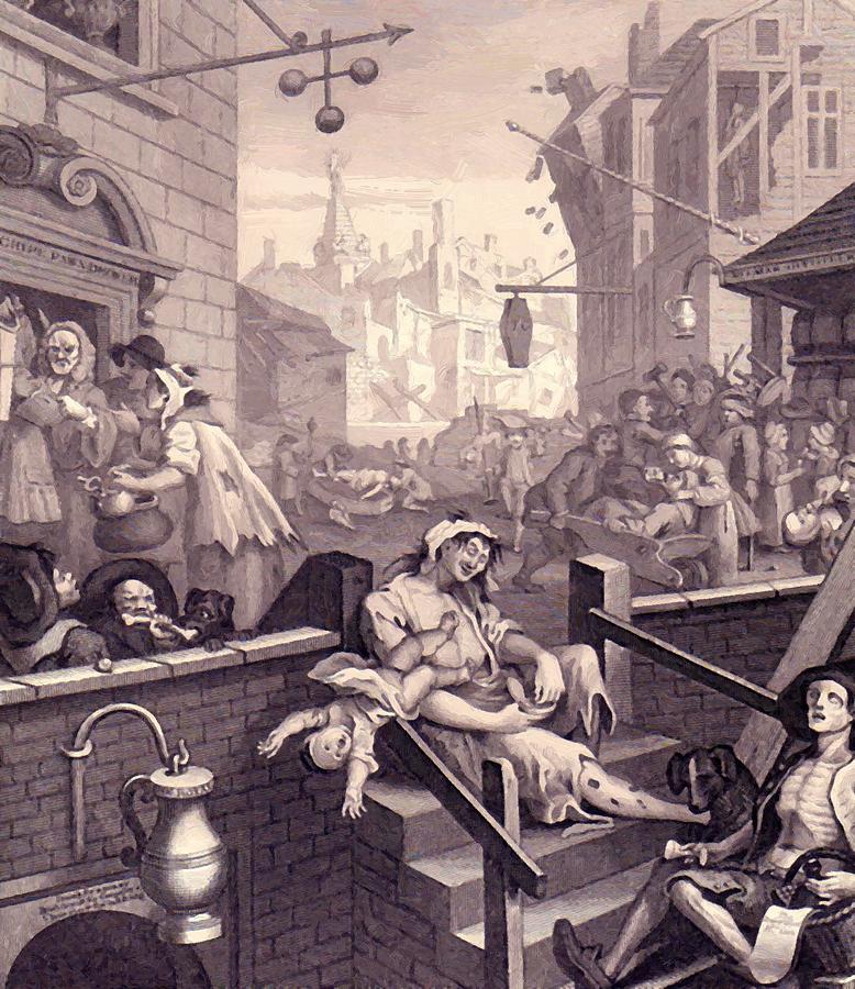 778x900 Gin Lane 1751 Painting By Hogarth William - Gin Lane Painting