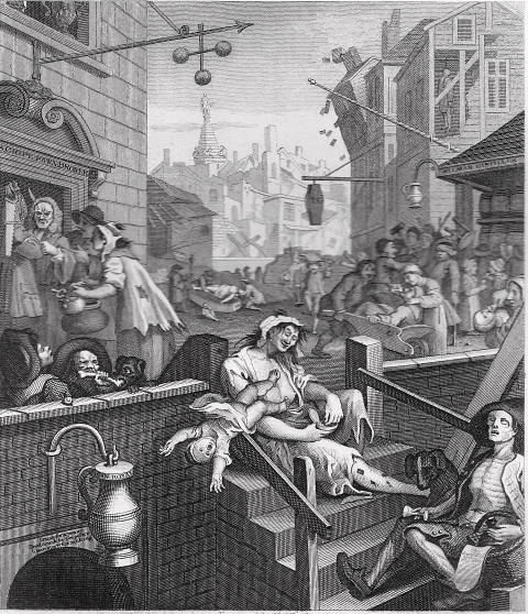 480x558 Gin Lane By William Hogarth (1697 1764) - Gin Lane Painting