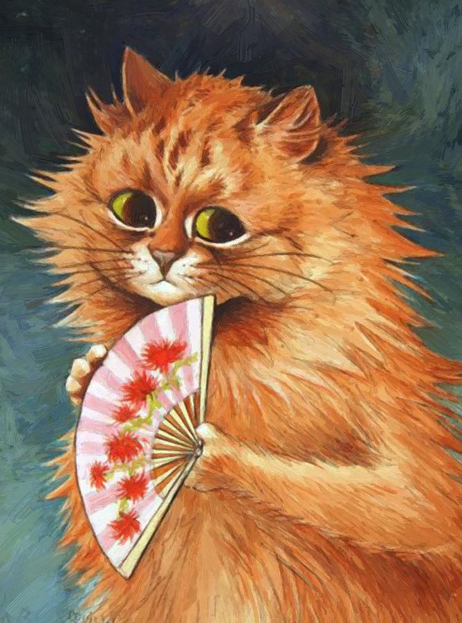 668x900 Study Of A Ginger Cat Painting By Wain Louis - Ginger Cat Painting
