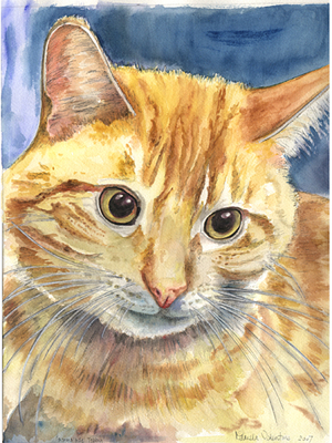 300x400 Welcome To Valentine Design - Ginger Cat Painting