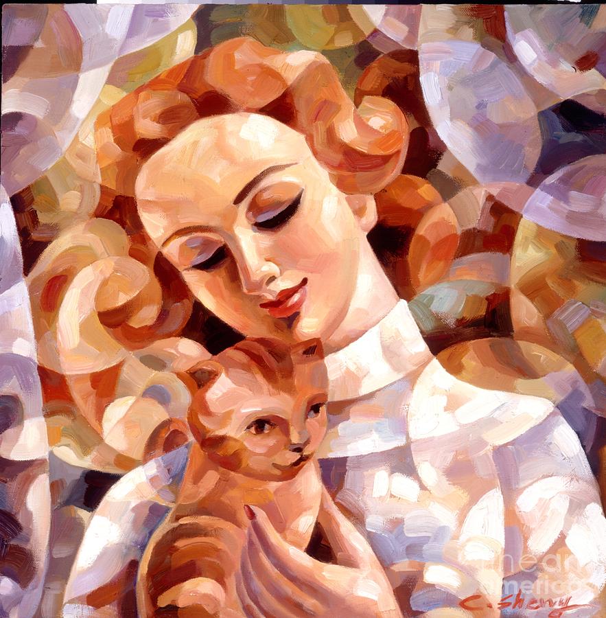 883x900 My Cat Ginger Painting By C Sherry - Ginger Painting