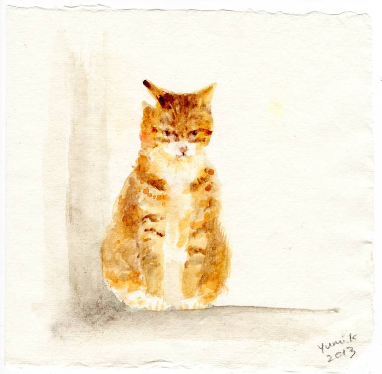 770x755 Saatchi Art Ginger Cat Painting By Yumi Kudo - Ginger Painting