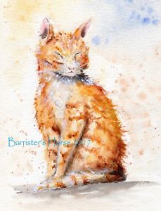 229x300 Ginger Cat, Watercolour Fine Artgiclee Print, Wall Art, Painting - Ginger Painting