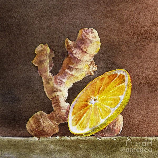 600x600 Ginger And Lemon Art Print By Irina Sztukowski Lemon Art - Ginger Painting