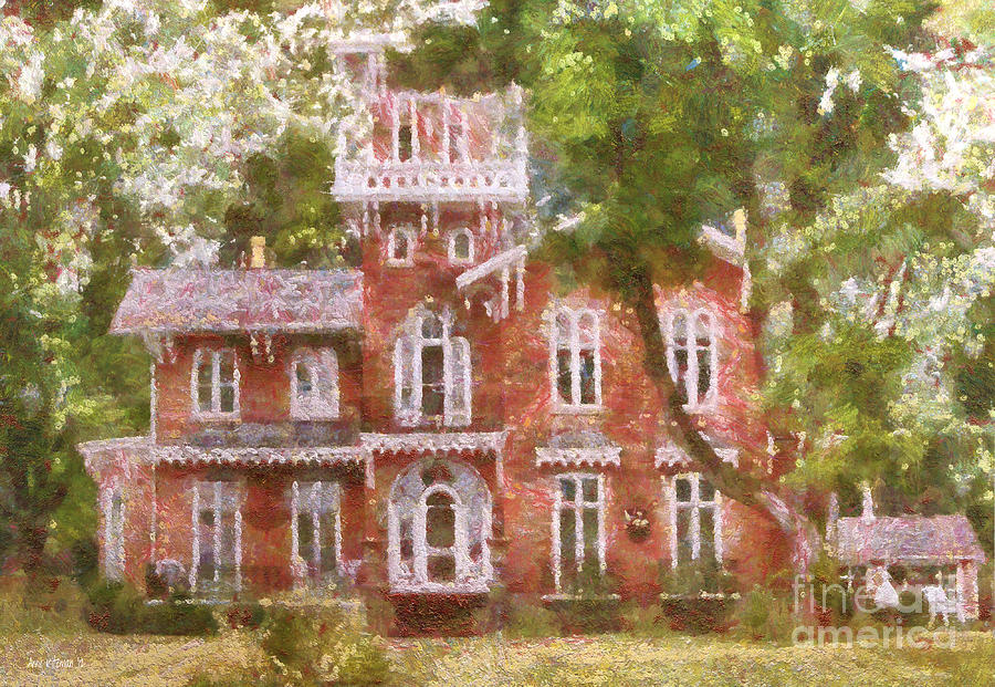 900x621 Gingerbread House Painting By Anne Kitzman - Gingerbread House Painting