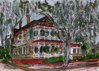 320x231 Watercolor Paintings - Gingerbread House Painting