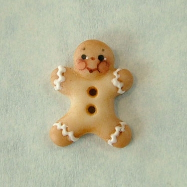 375x375 Handmade Hand Painted In Usa Porcelain Button Tiny Gingerbread Man - Gingerbread Man Painting