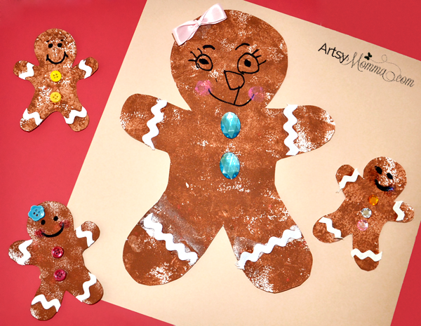 600x465 Sponge Painted Gingerbread Cookies - Gingerbread Painting