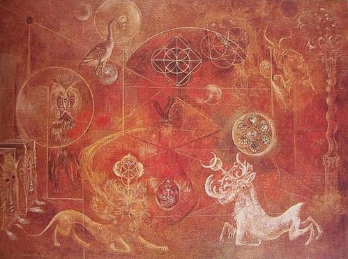 499x371 Leonora Carrington The Burning Of Giordano Bruno [Newbest W2 27538 - Giordano Bruno Painting
