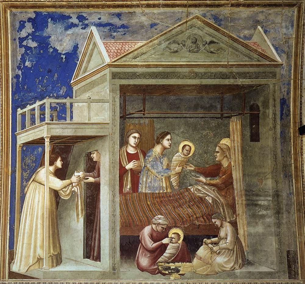 1000x931 Great Painting Of The Day Birth Of The Virgin By Giotto Art - Giotto Painting