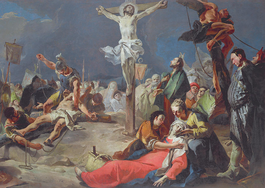 900x640 The Crucifixion Painting By Giovanni Battista Tiepolo - Giovanni Battista Tiepolos Painting