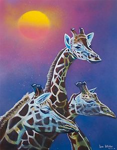 233x300 Familia Limited Print African Giraffes Acrylic Painting - Giraffe Acrylic Painting