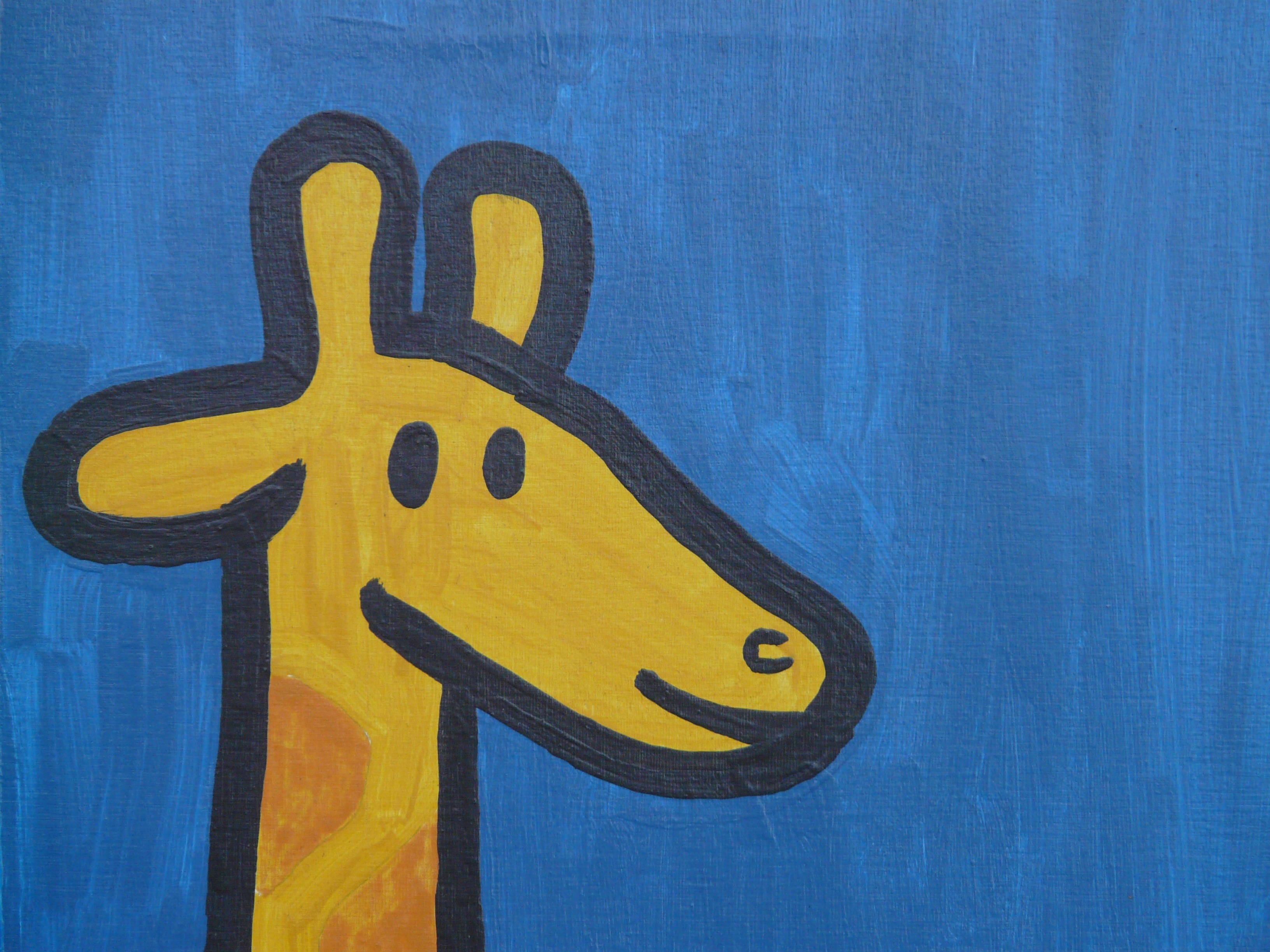3264x2448 Free Images Number, Animal, Symbol, Color, Blue, Yellow - Giraffe Acrylic Painting