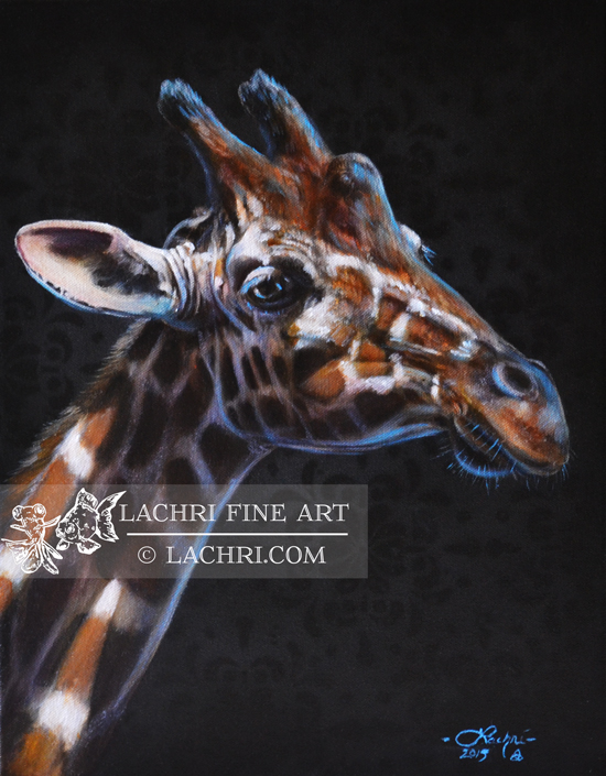 550x705 Giraffe Oil Over Acrylic Painting Demonstration - Giraffe Acrylic Painting