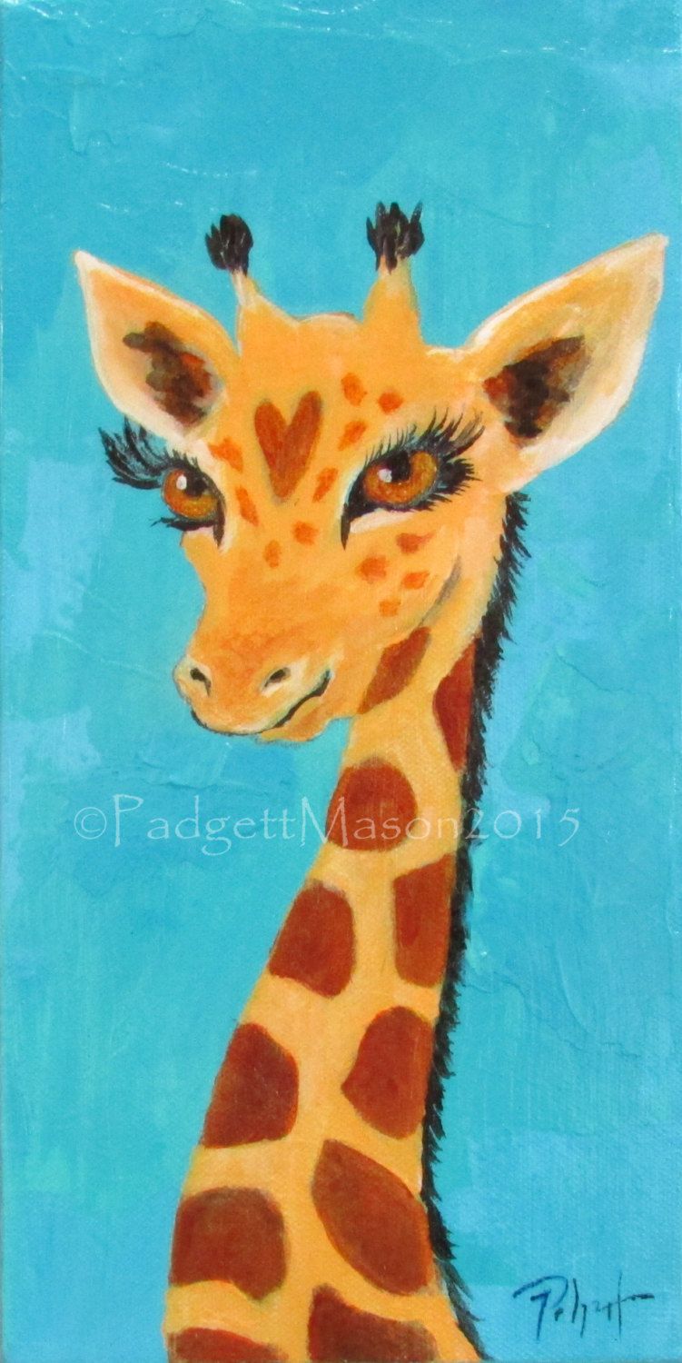 751x1500 Padgett Mason Orginal Acrylic Painting Giraffe Tip Top By - Giraffe Acrylic Painting