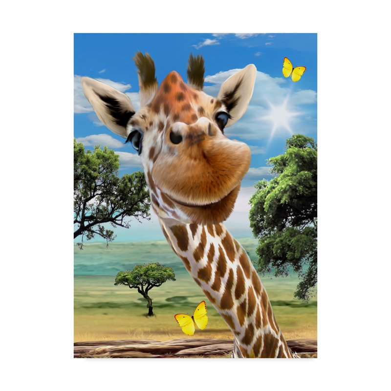 800x800 Trademark Art - Giraffe Acrylic Painting