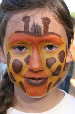 266x400 Easy Giraffe Face Paint Idea, I Would Make It Into A Mask And Use - Giraffe Face Painting