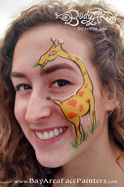 400x600 Bay Area Face Painters Kids Face Painting Cheek Art - Giraffe Face Painting