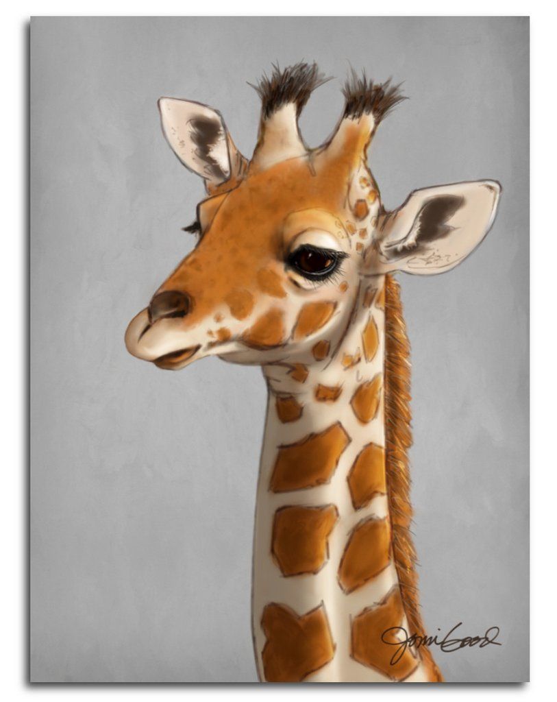 813x1024 I Had So Much Fun Painting This Baby Giraffe, With His Calm - Giraffe Head Painting
