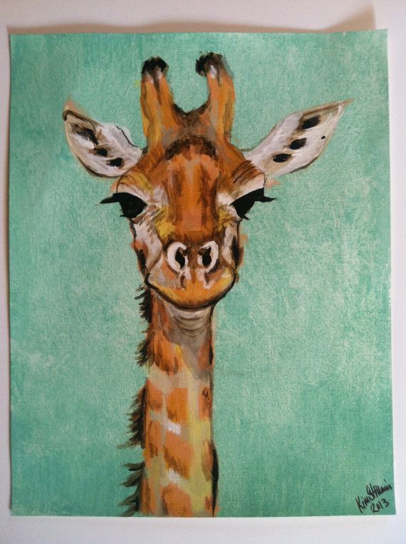 570x763 Giraffe Paintings On Canvas - Giraffe Head Painting