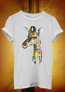 212x300 Giraffe Head Painting Colourful Men Women Unisex T Shirt Tank Top - Giraffe Head Painting