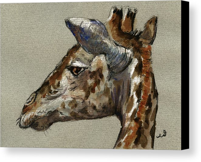 661x533 Giraffe Head Study Canvas Print Canvas Art By Juan Bosco - Giraffe Head Painting